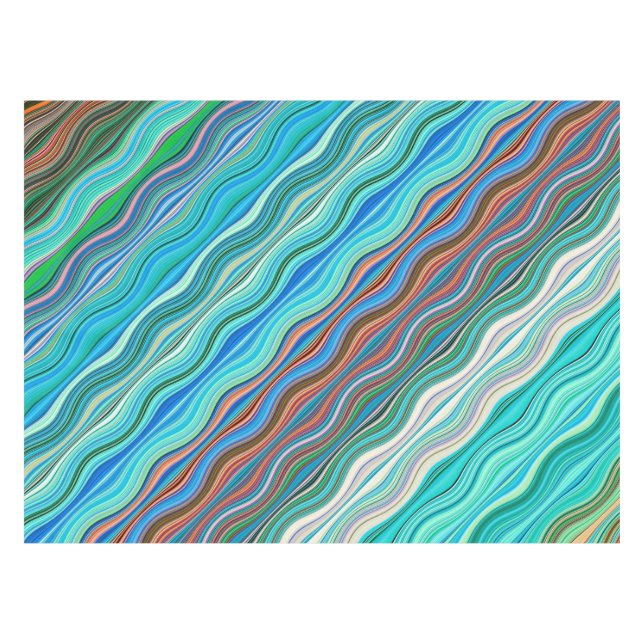 Motif des vagues Abstraites Vintages| Nappe (Devant (Horizontal))