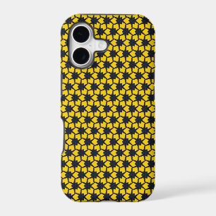 Motif d'étoile bleue vibrante sur fond jaune