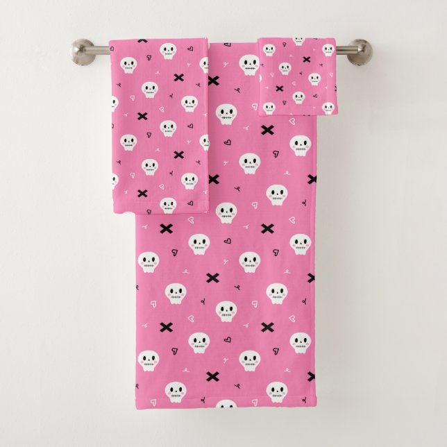 Motif d'Halloween à crâne rose (En situation)