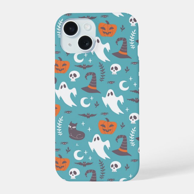 Motif d'Halloween Turquoise amusant (Verso)