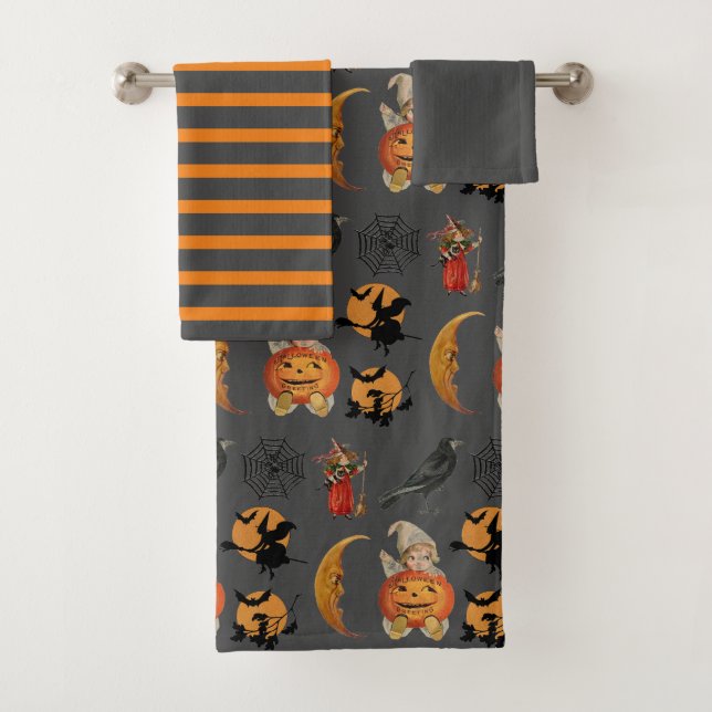 Motif d'Halloween vintage en Gray Holiday (En situation)