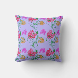 Motif d'Hibiscus lumineux sur Lilac Coussin