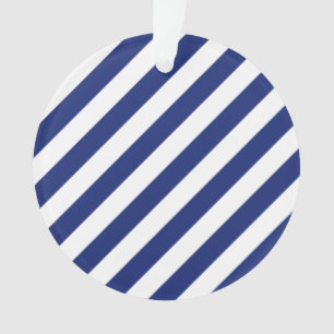Motif diagonal de bleu marine et blanc de rayures