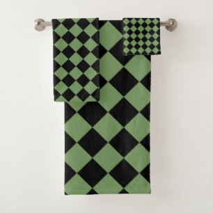 Motif diamant à carreaux vert noir