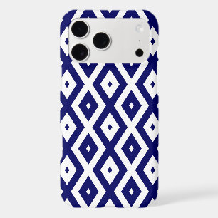 Motif diamant bleu marine et blanc