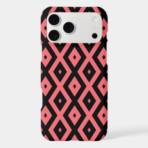 Motif diamant corail et noir
