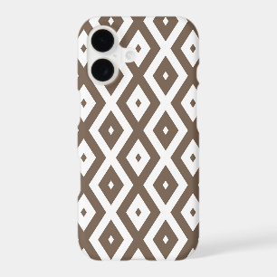 Motif diamant marron taupe et blanc