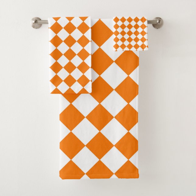 Motif diamant Orange White Checker (En situation)