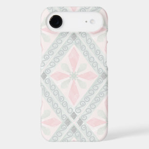 Motif diamant pastel vert et rose