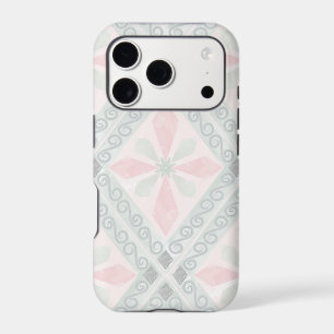 Motif diamant pastel vert et rose