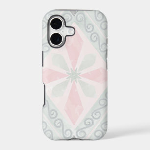 Motif diamant pastel vert et rose