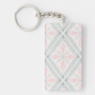 Motif diamant pastel vert et rose