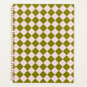 Motif diamant Pink Green Checker