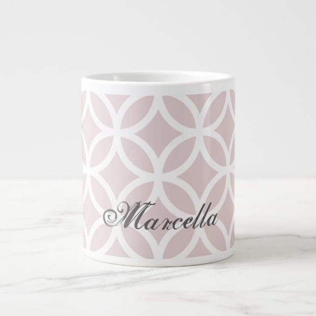 Motif Diamant Rose Personnalisé Géant Mug (Devant)
