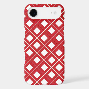 Motif diamant rouge blanc amusant 