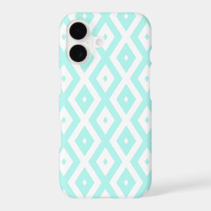 Motif diamant turquoise et blanc