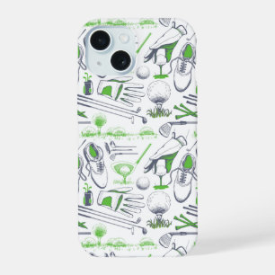 Motif d'icônes de golf vert