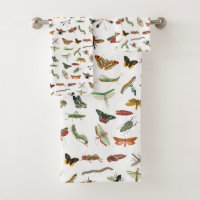 Motif d'illustration coloré d'insectes Vintages