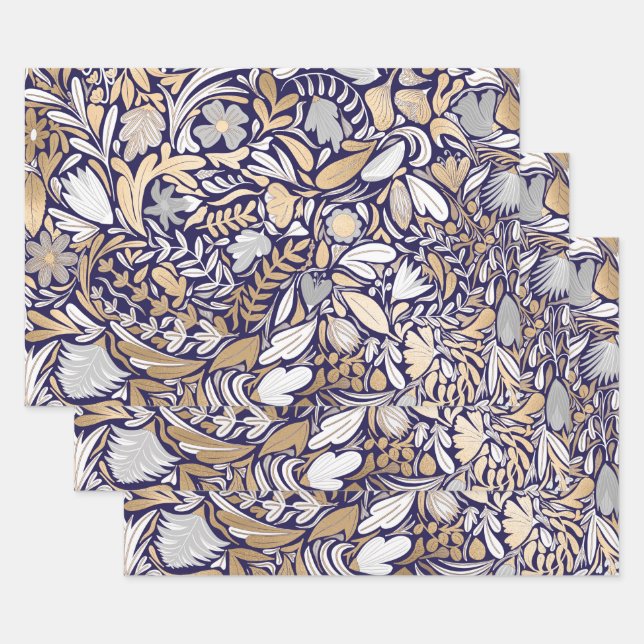 Motif d'illustration de la feuille florale blanche (Lot)
