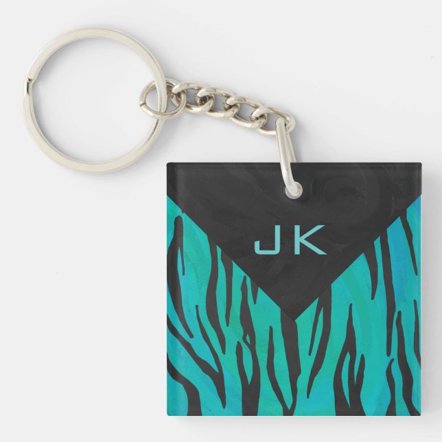 Motif d'impression Turquoise et noir de tigre de m (Devant)