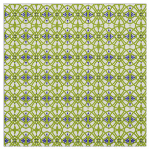 Motif d'impression vert et bleu en tissu mignon