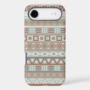 Motif d'influence aztèque Bleu Crème Terres Cuites