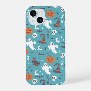Motif doodle sarcelle amusant Halloween