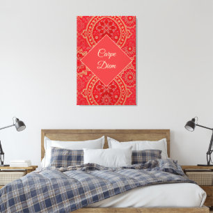 MOTIF d'or rouge ORIENTAL - Toile enveloppée