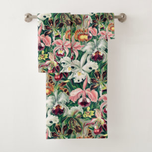 Motif d'orchidée blanche rose jaune