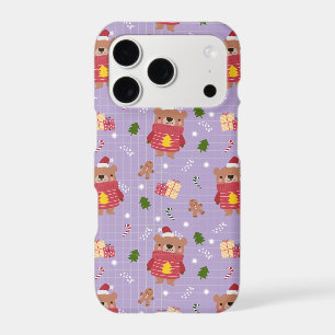 Motif d'ours de Noël mignon   Hiver de vacances co