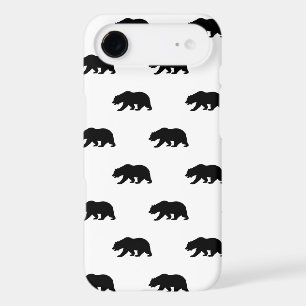 Motif d'ours grizzli blanc et noir