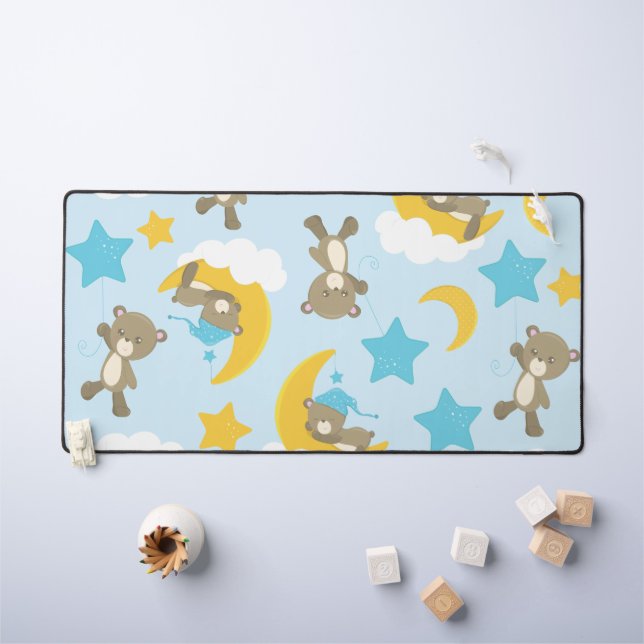 Motif D'Ours, Mignonnes Ours, Nounours, Étoiles (Tableau pour enfants)