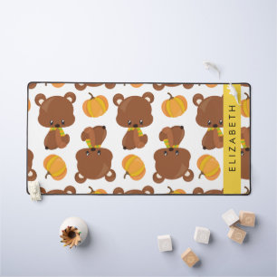 Motif D'Ours, Mignons Ours, Citrouille, Votre Nom