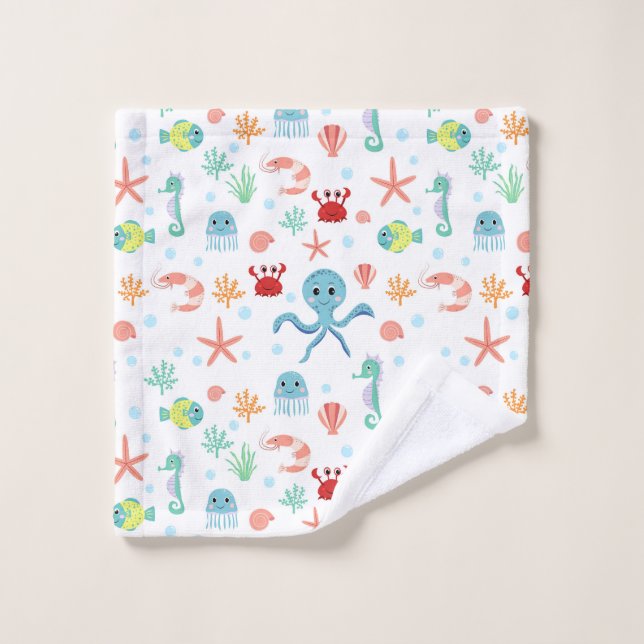 Motif du monde marin (Gant de toilette)