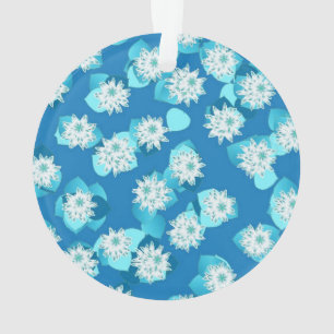 Motif égyptien Lotus, cobalt et turquoise