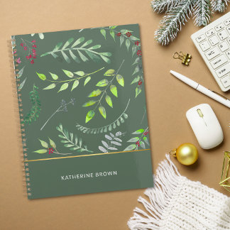 Motif élégant de feuilles vert sauge