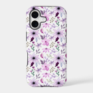 Motif élégant de fleurs roses et violettes