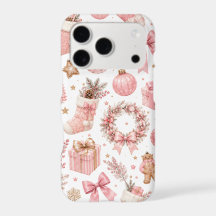 Motif élégant de Noël rose