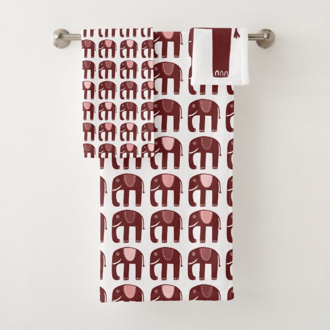 Motif éléphant rose rouge (En situation)