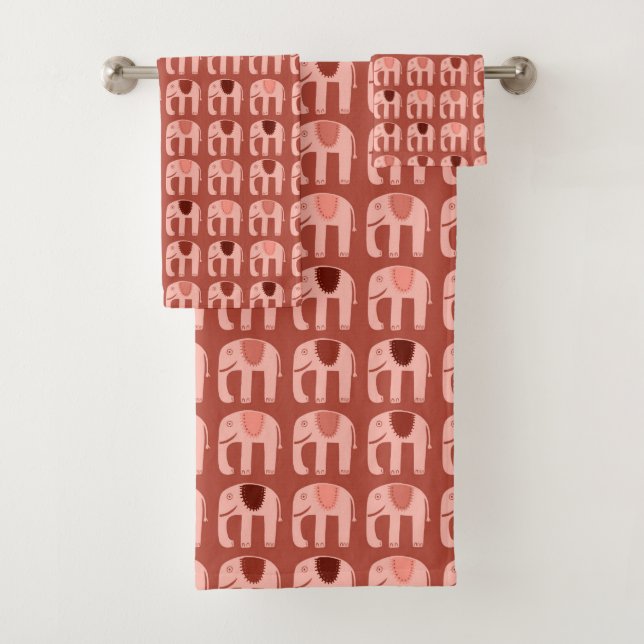 Motif éléphant rose rouge (En situation)