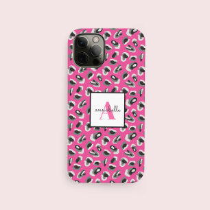 Motif Empreinte de léopard rose monogramme personn