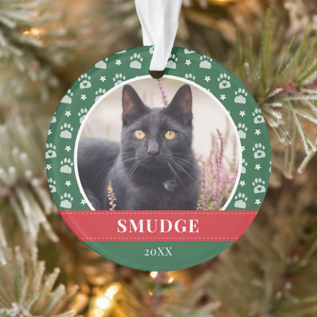 Motif Empreinte de patte blanc vert photo (Arbre)