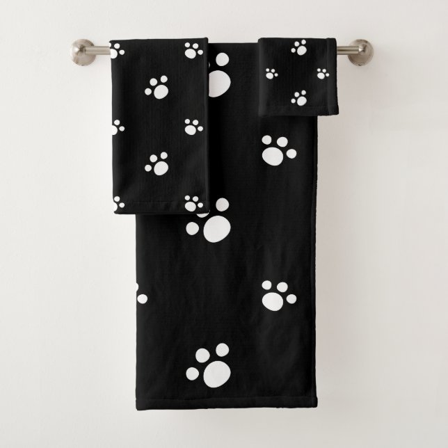 Motif Empreinte de patte Chien Chien Chien Noir Et (En situation)