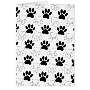 Motif Empreinte de patte de chien noir et blanc