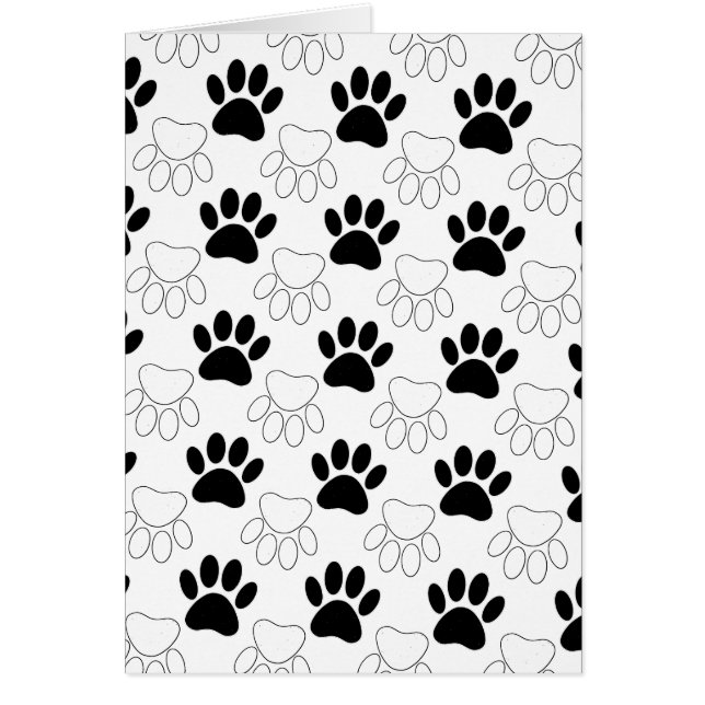 Motif Empreinte de patte de chien noir et blanc (Devant)