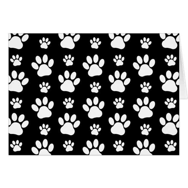 Motif, Empreintes de pattes, pattes de chien, noir (Devant horizontal)