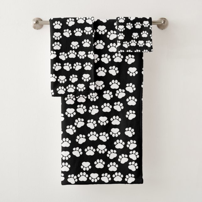Motif, Empreintes de pattes, pattes de chien, noir (En situation)