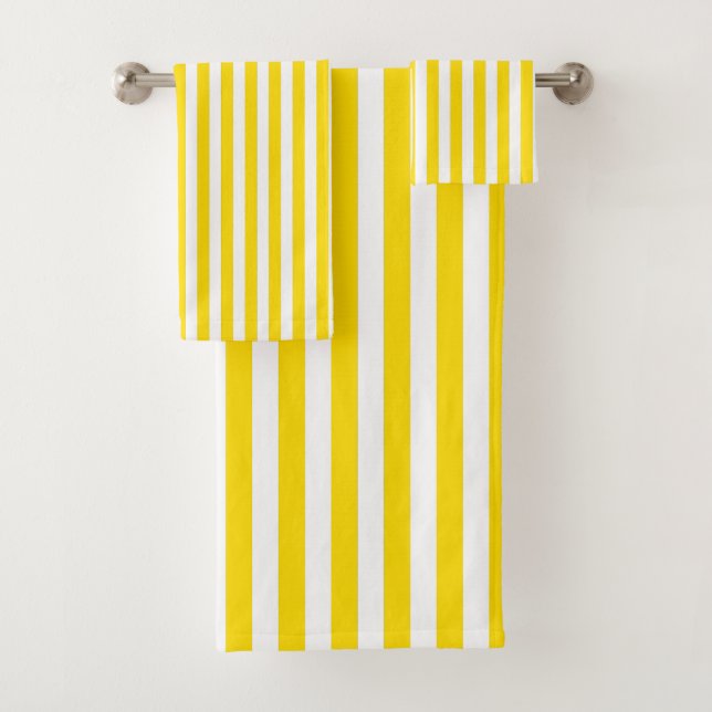 Motif en bande de transats jaune et blanc (En situation)