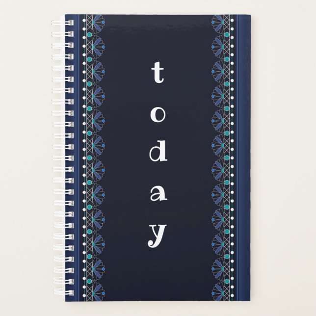 Motif en dentelle bleue Boho Planner (Devant)