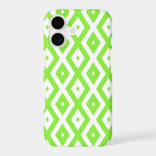 Motif en diamant vert citron et blanc
